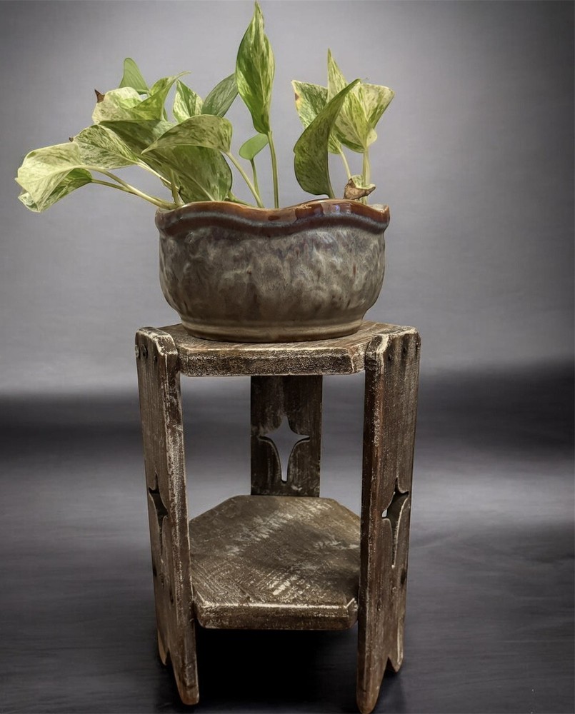 Vintage Rustic Wooden Plant Stand