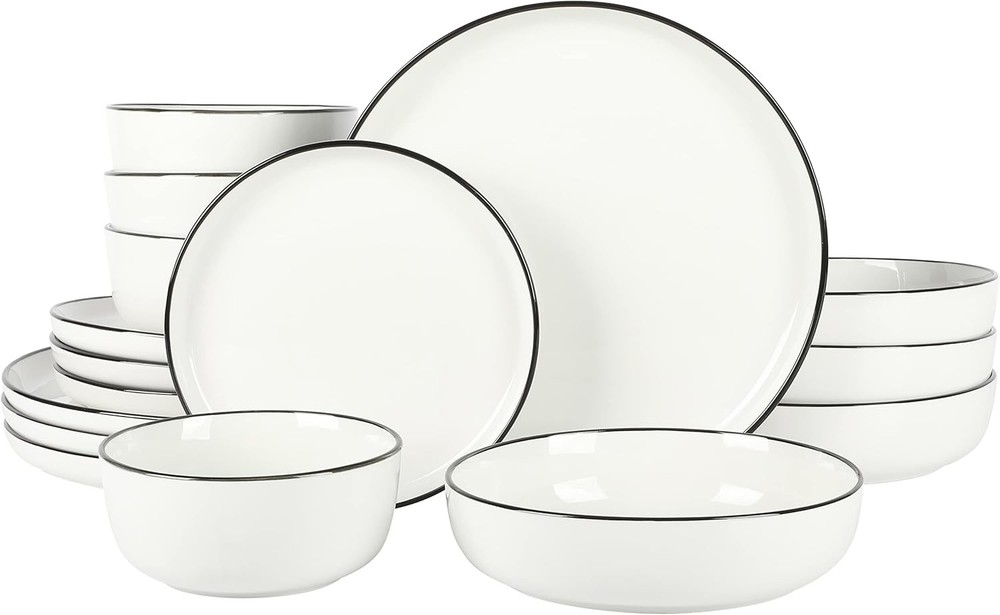 Oslo Porcelain Chip & Scratch Resistant Dinnerware Set Service 4 16pcs Ceramic