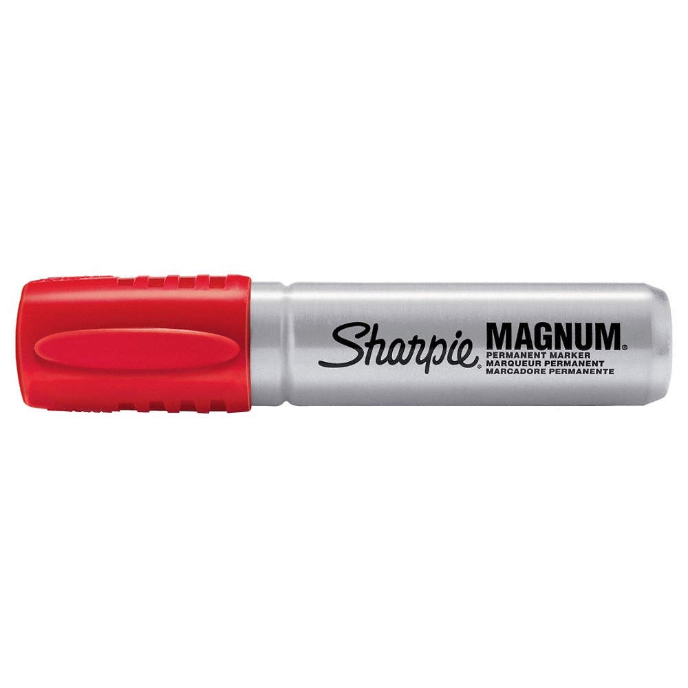 Sharpie 44002 Oversized Chisel Tip Permanent Marker, Red, Pack of 12