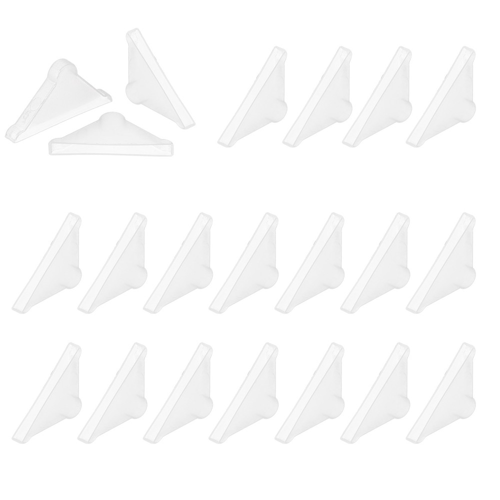 60Pcs 0.2x1.46in Plastic Rounded Corner Triangle Glass Corner Protector, Clear