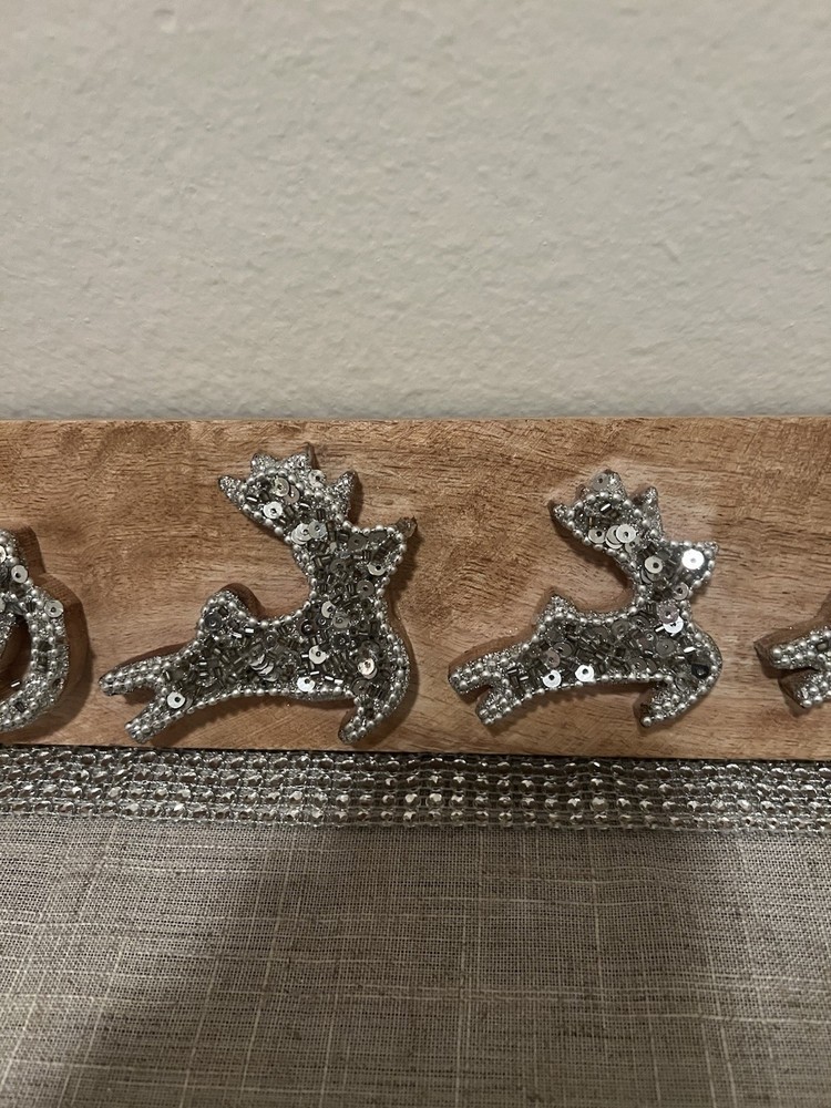 Christmas Sequined Two Deer Wall Display