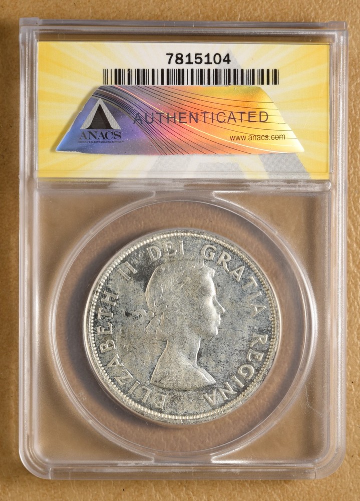 1958 PL Canada Silver Dollar ANACS MS63