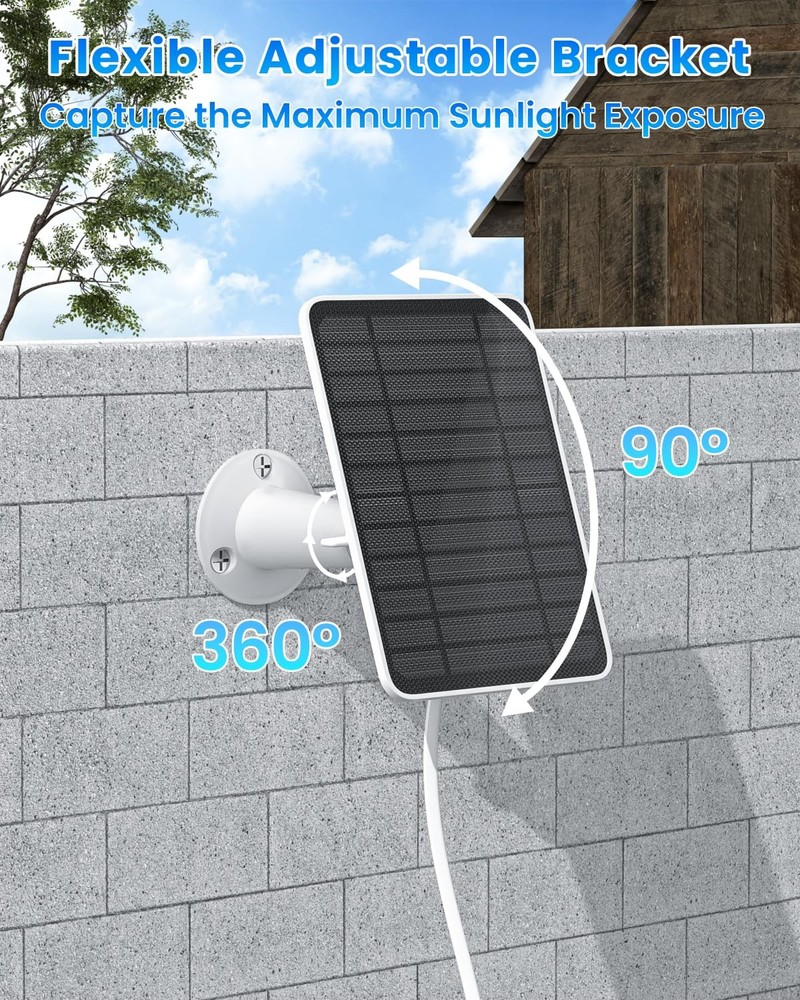 5W Solar Panel for Ring Camera, Solar Panel Charger Compatible with Ring Spot...