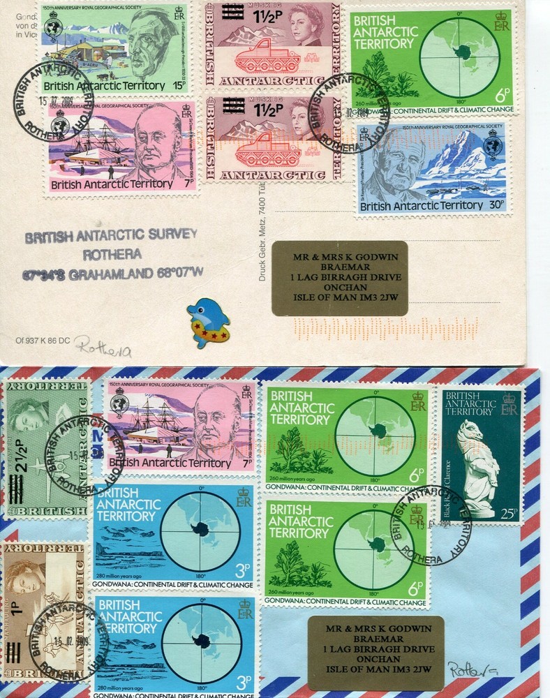 BRITISH ANTARCTIC TERRITORY BASE COVERS (13 1971-75 TWO LATER