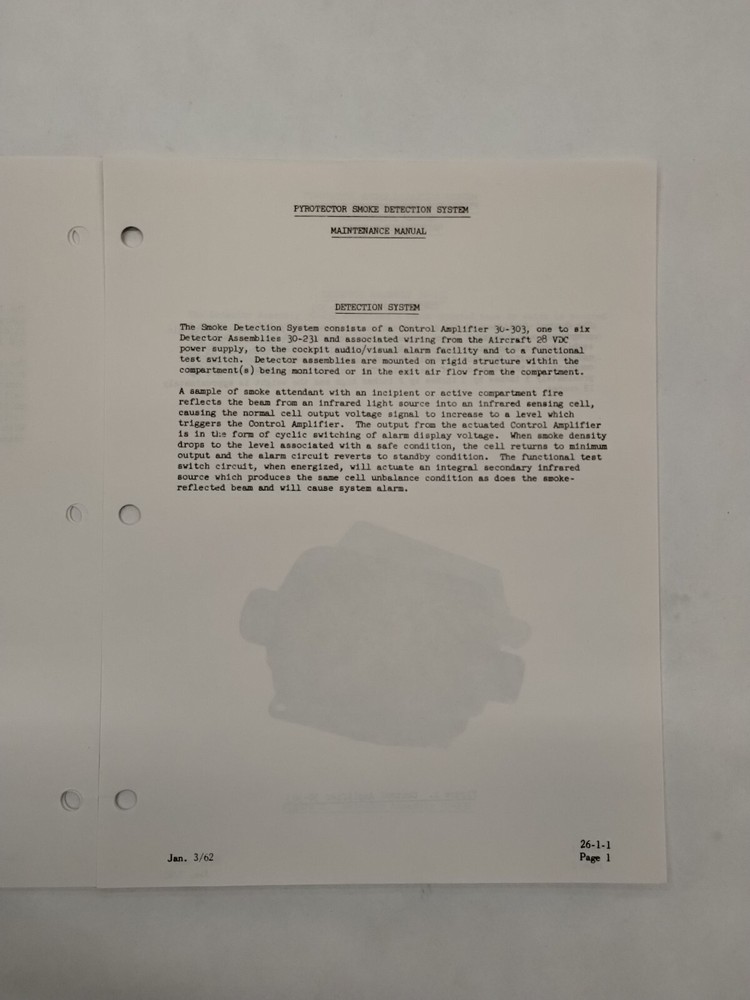Pyrotector Incorporated Smoke Detection System Maintenance Manual-Original