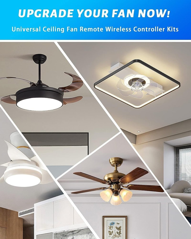 Small Size Universal Ceiling Fan Remote Control Kit, 3 Speed Control with Lig...