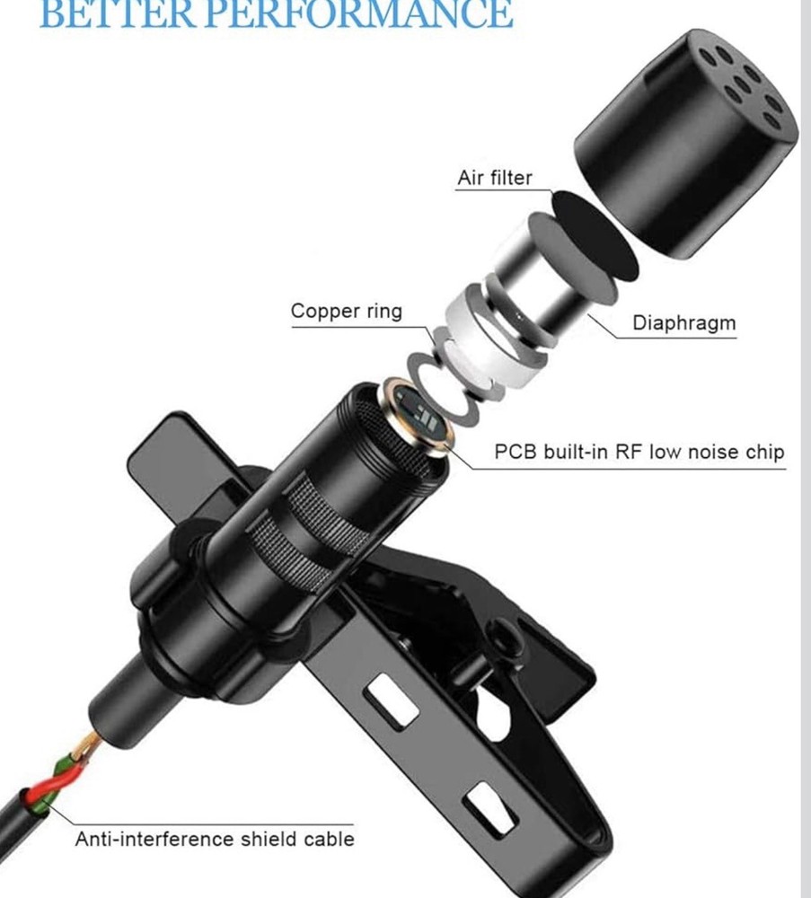 Lavalier Microphone Lapel Microphone Compatible with Shure Wireless Transmitter