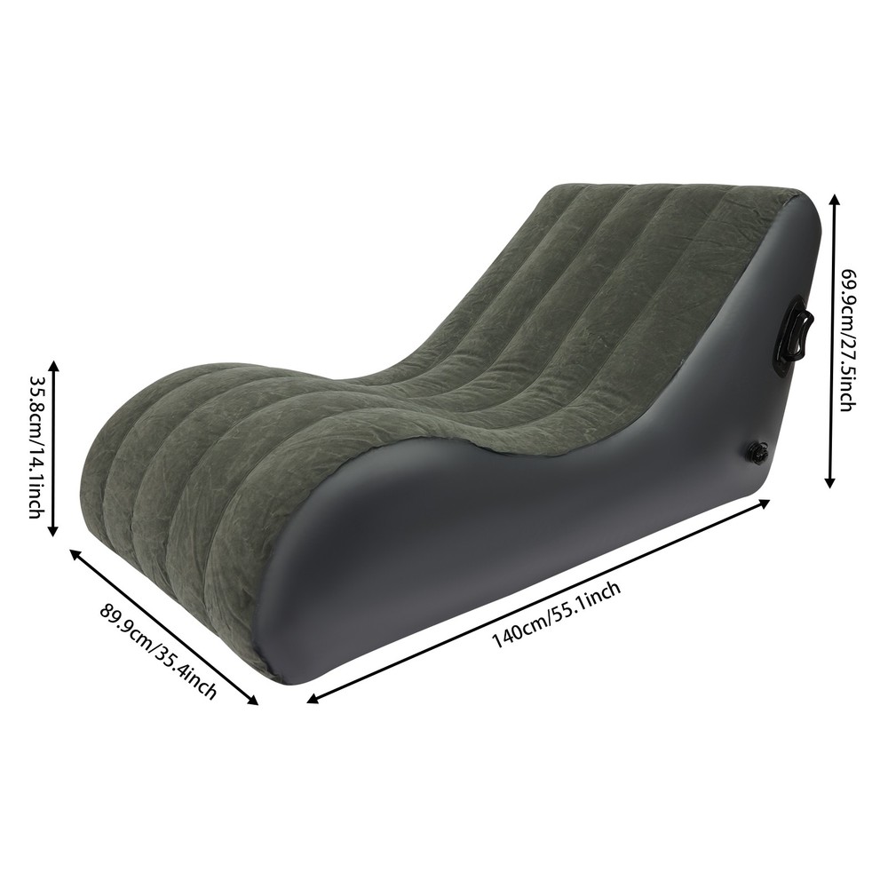 PVC Flocking Sofa Bed Max Capacity 440.92lbs Inflatable Sofa Folding Sofa BedUS