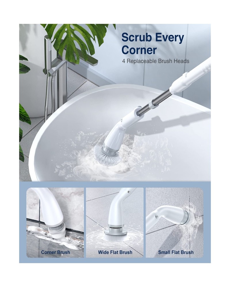 LABIGO Electric Spin Scrubber LA1 Pro, Cordless Spin Scrubber with 4 Replacea...
