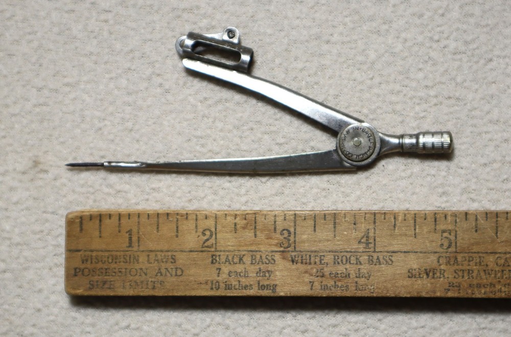 Vintage Eagle Pencil Co. New York. Drawing Compass Drafting Tool, Classroom Work
