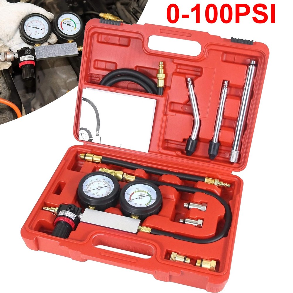 Multi-Function Cylinder Leak Down Tester Gasoline Engine Compression Gauge Test