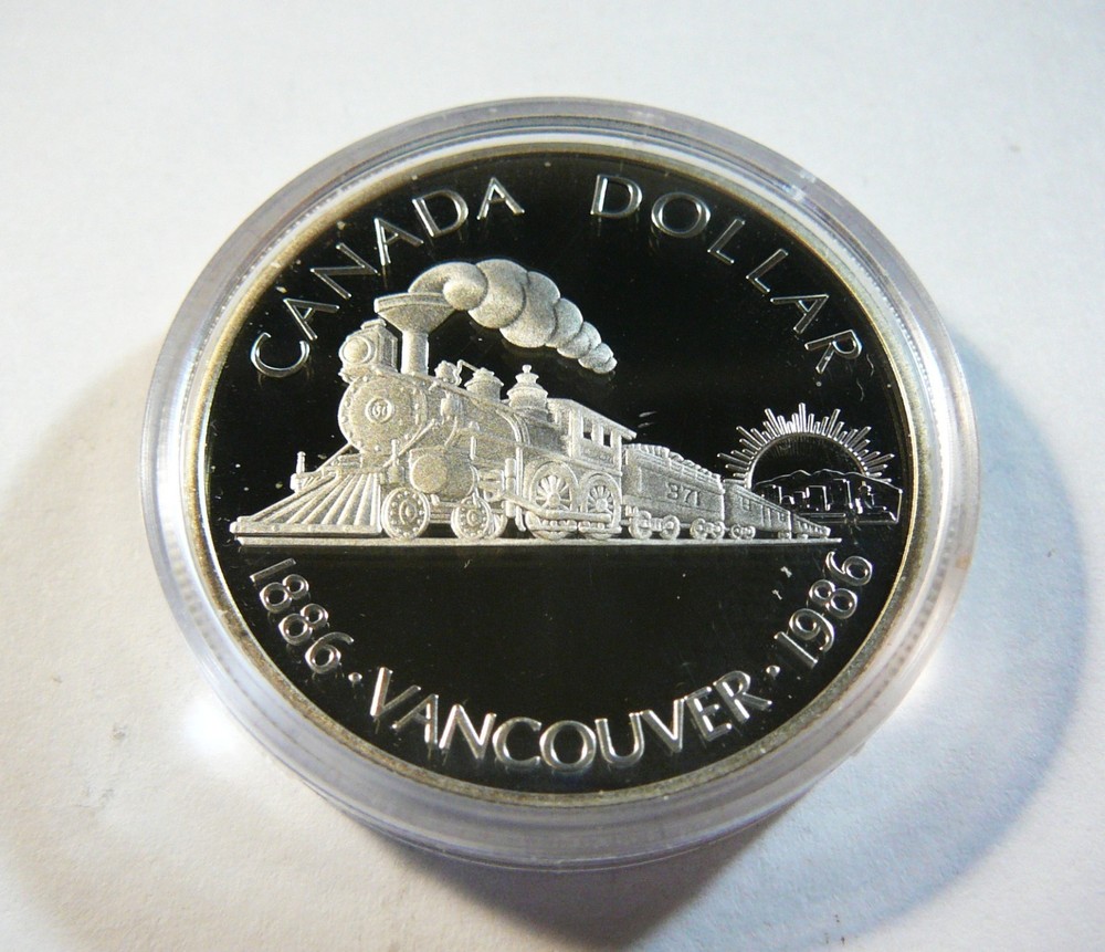CANADA 1986 VANCOUVER SILVER TRAIN DOLLAR UNC