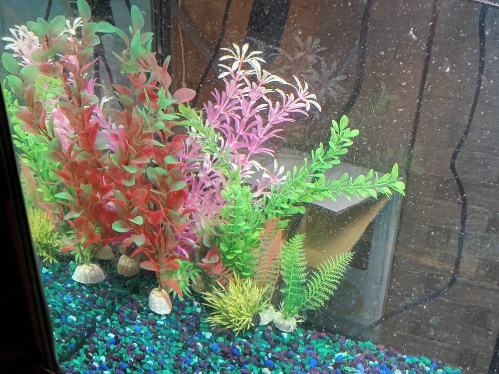 fish tank decorations Fake Real Looking Bush Set