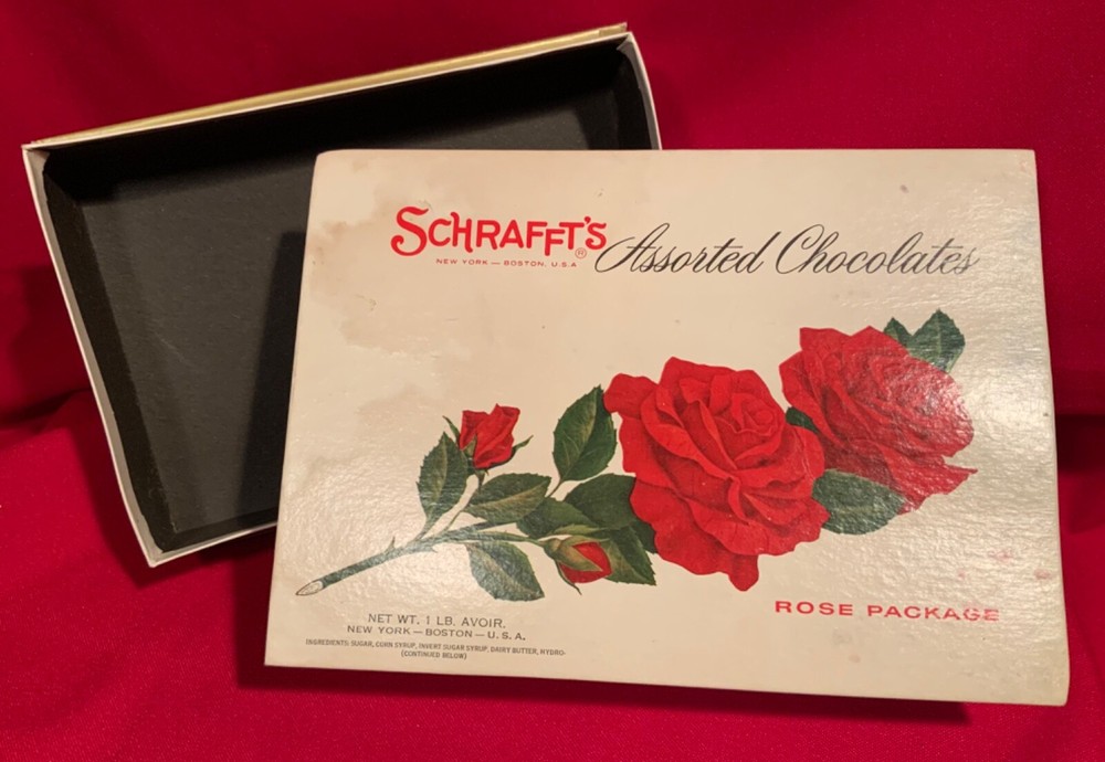 Schrafft’s,Rose Package,Candy Box,Chocolate Box,Container,USA,Assorted Candy Box