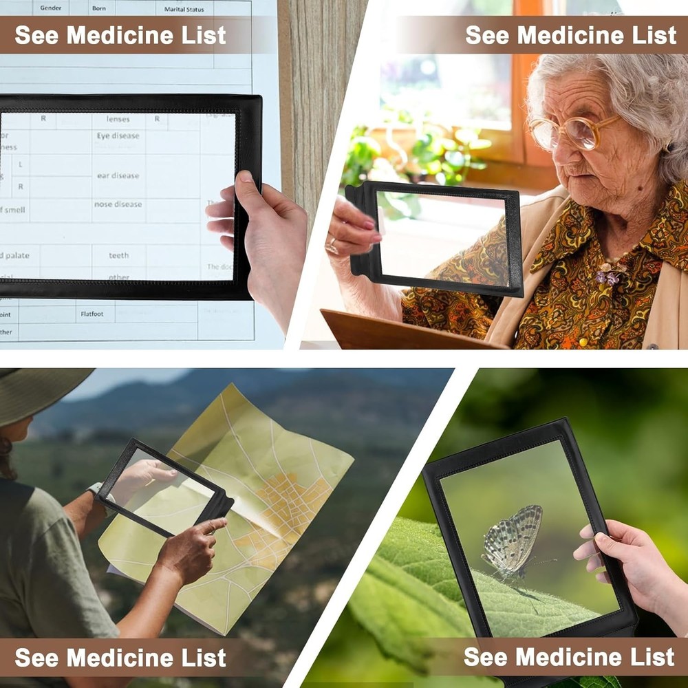 5X Full Page Magnifier - Ergonomic Lightweight Design for Easy Reading