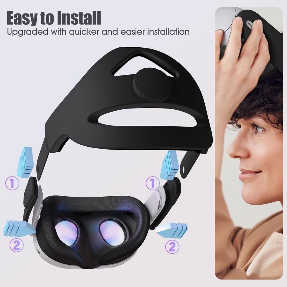 Comfortable Head Strap for Quest 3S/Quest 2 - Black