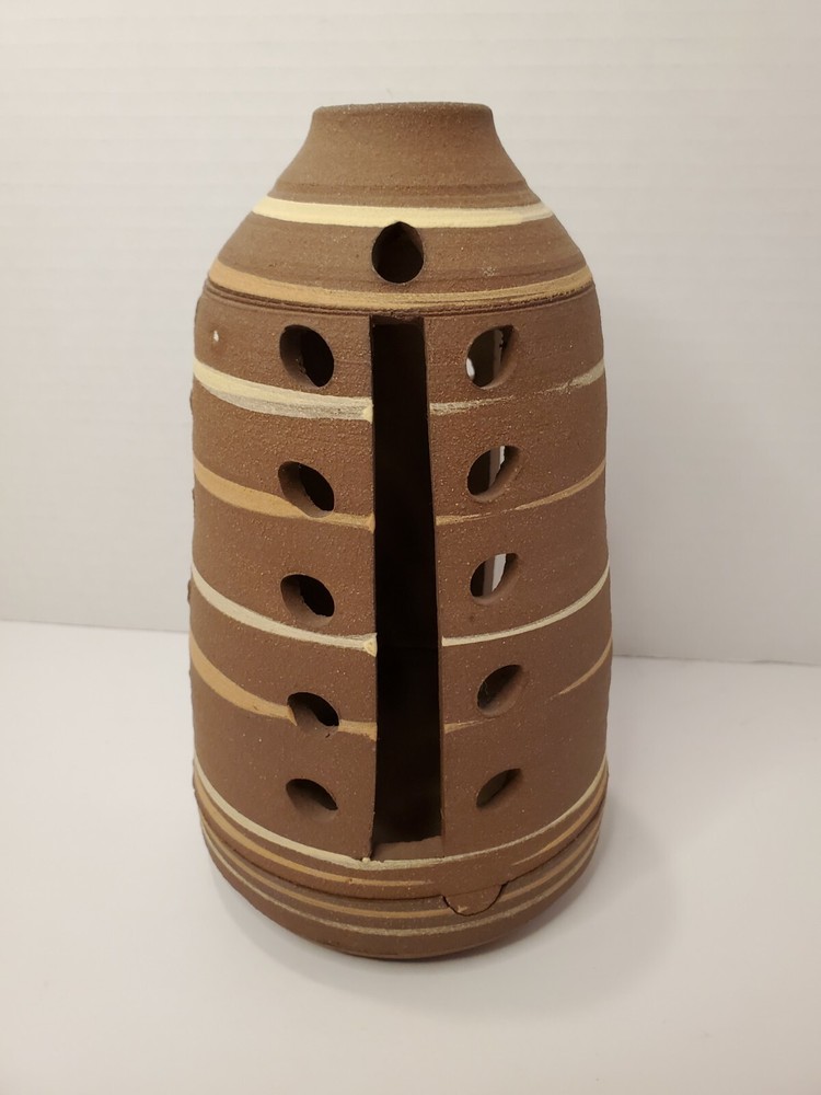 Studio Pottery Signed Votive Holder Diffuser Incense Tabletop Chimanea