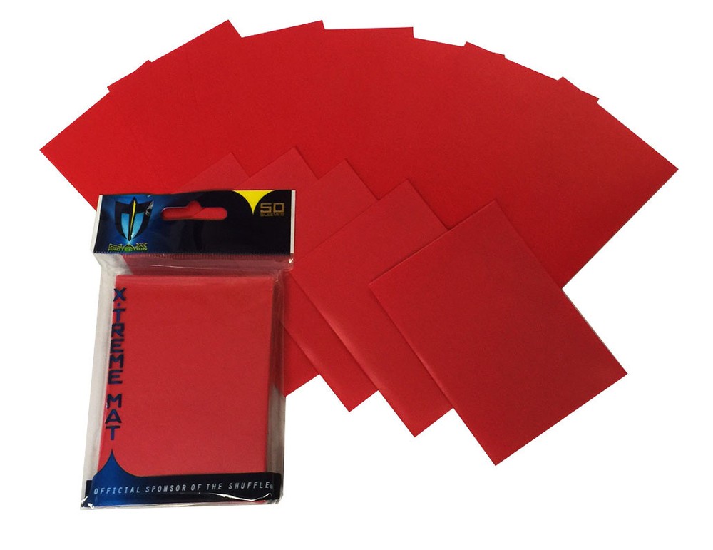 Pack 50 Max Pro XTREME DOUBLE Matte Ultra Mat Red Deck Protector Card Sleeves