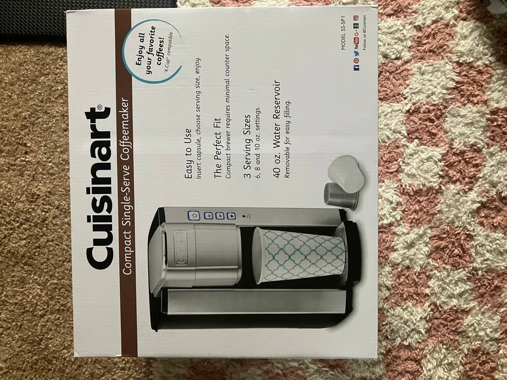 Cuisinart Premium Single Serve Coffee Maker Model SS-5 Black And Silver Compact