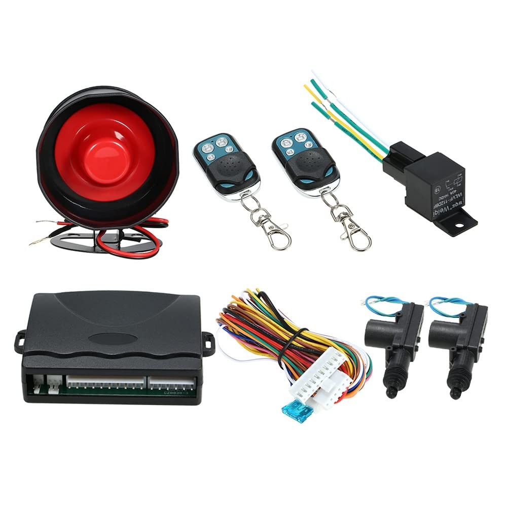 NEW Car Alarm System with 2 Door Remote Central Locking Kit Shock Sensor Immobi