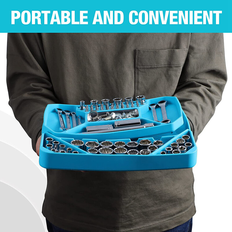 DURATECH 2PIECE Silicone Tool Tray Non-Slip Flexible Tool Organizer Tool Storage