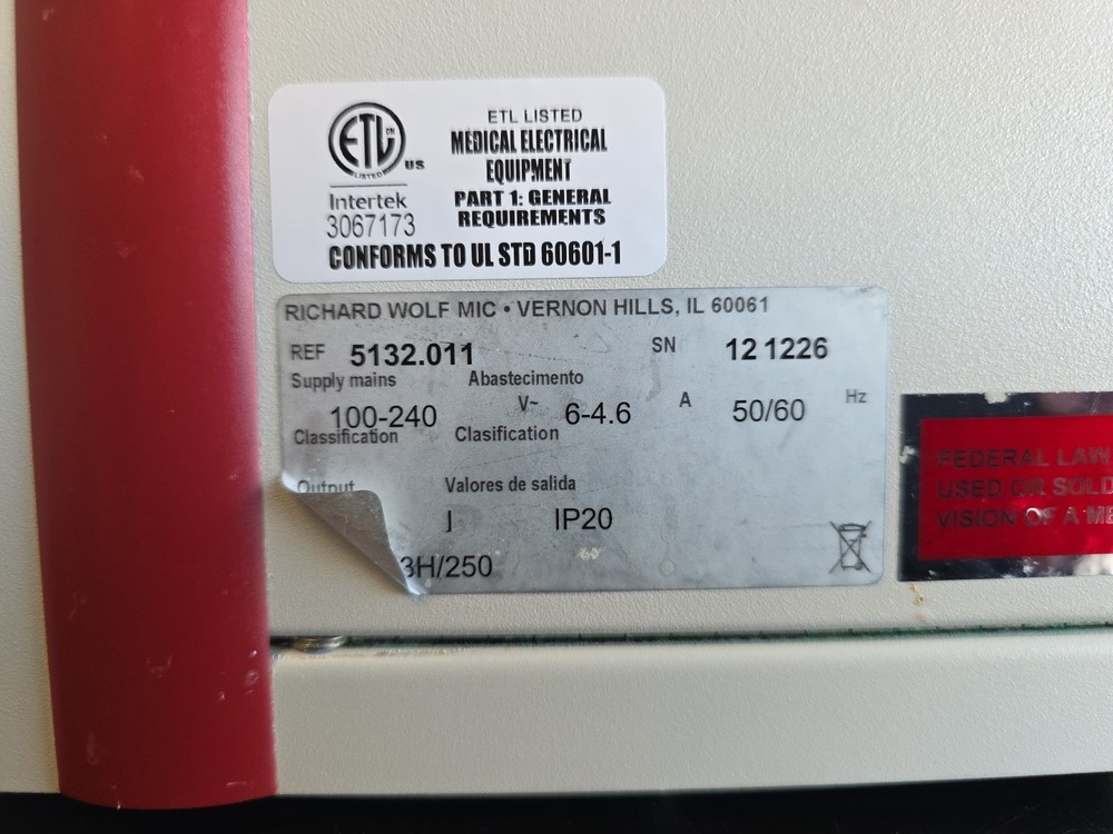 Richard Wolf 5132,011 Light Source Medical Endoscopy Equipment