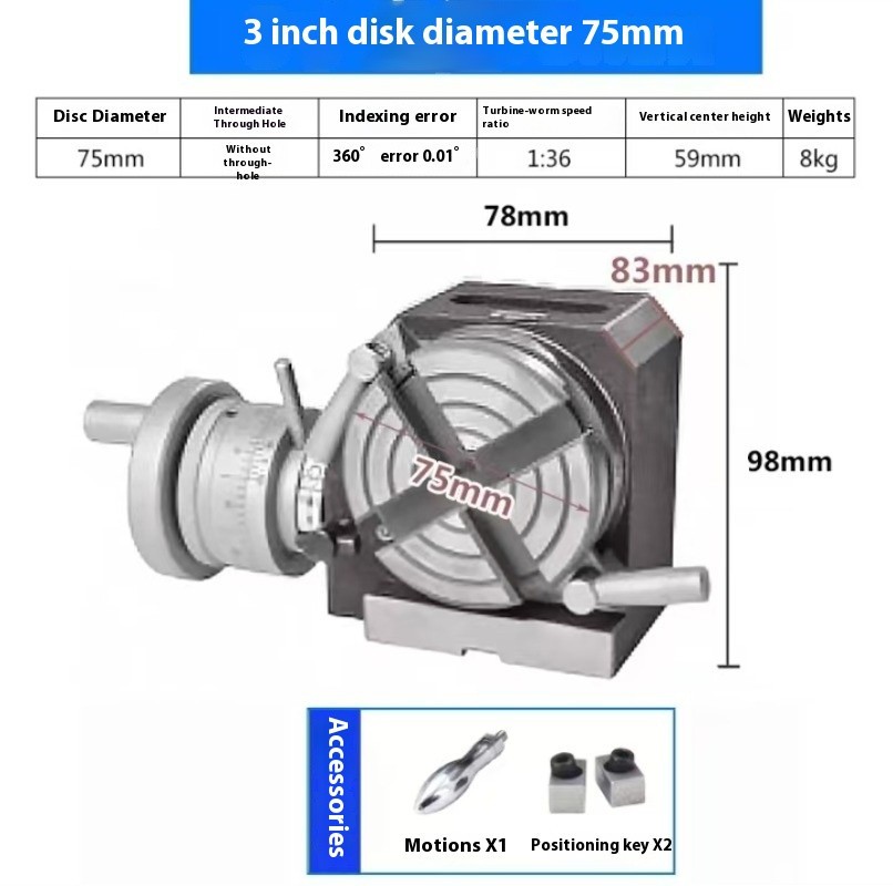 HV-8 Milling Machine Horizontal Indexing Plate Milling Machine Rotary