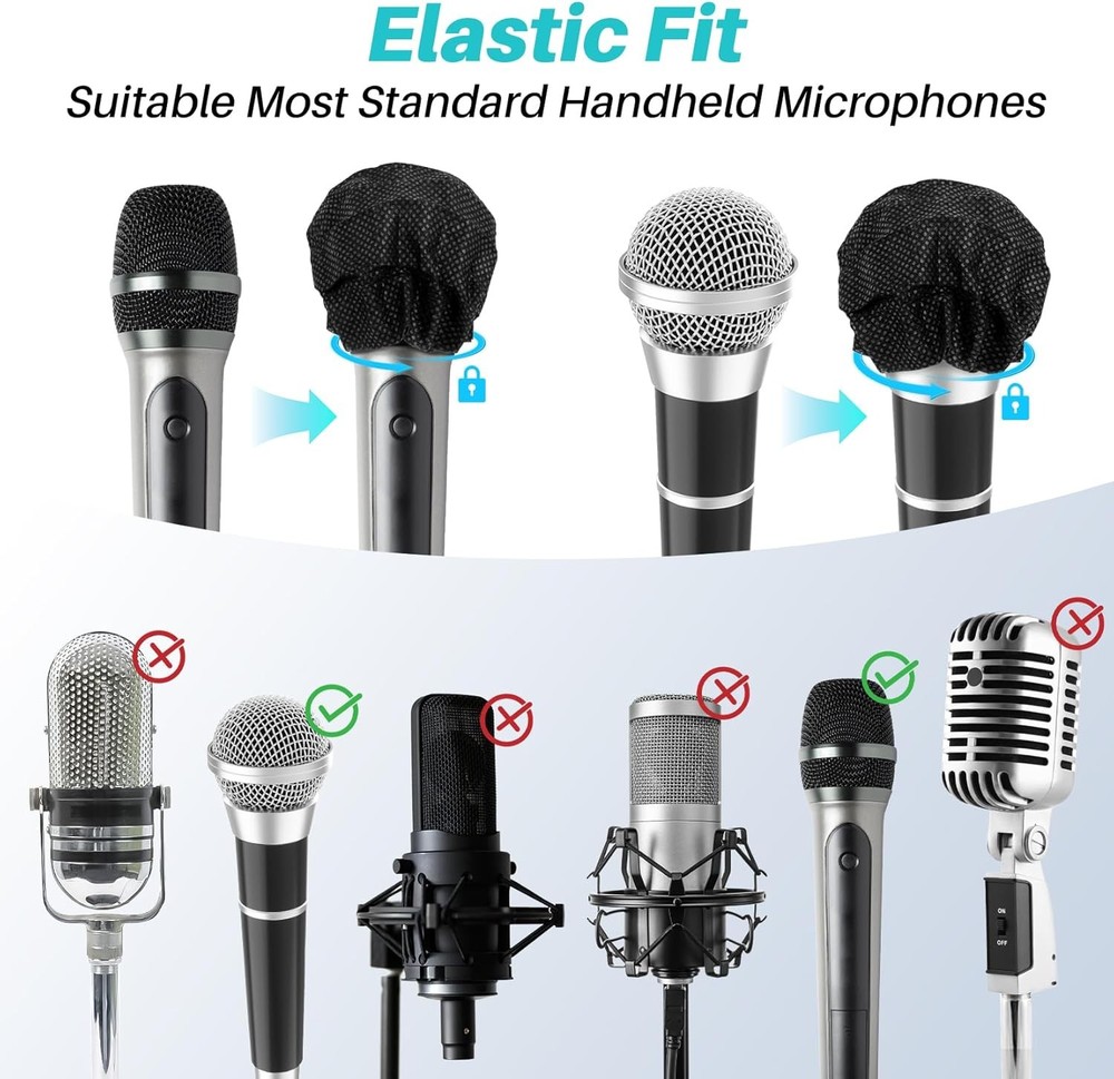 100PCS Microphone Cover - Mic Covers Disposable Odorless Non-Woven...