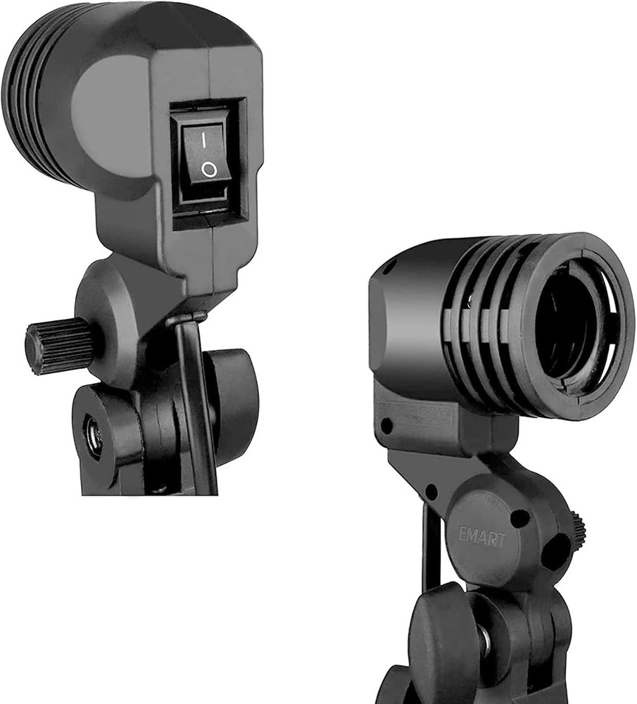 Compact Light Bulb Stand with Umbrella Support for Pro Studio Lighting - 2 Pack