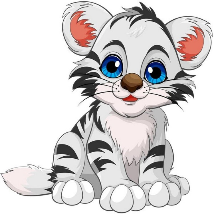 30 Custom Cute White Tiger Personalized Address Labels