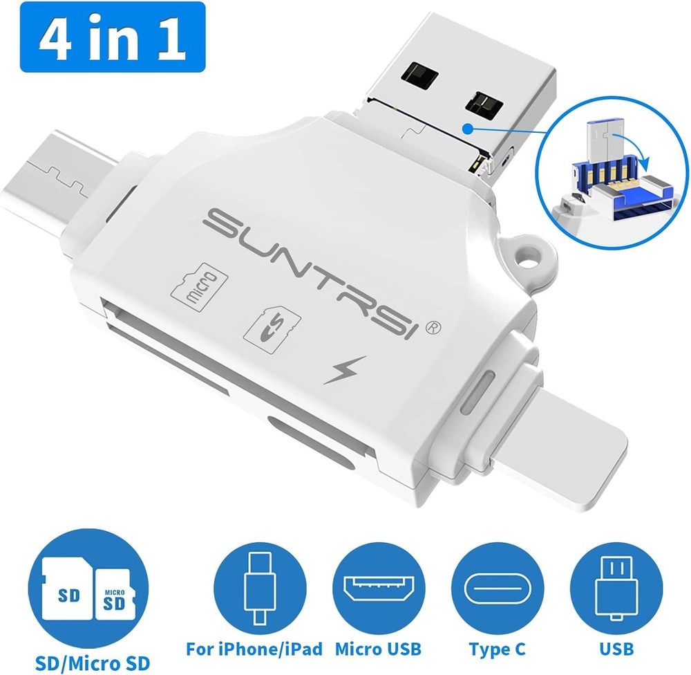 SD/Micro SD Card Reader for iPhone/ipad/Android/Mac/Computer/Camera,Portable ...