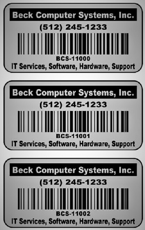 1.5" x .75" Custom Mat Silver Metalized Polyester Asset Labels / Property Tags