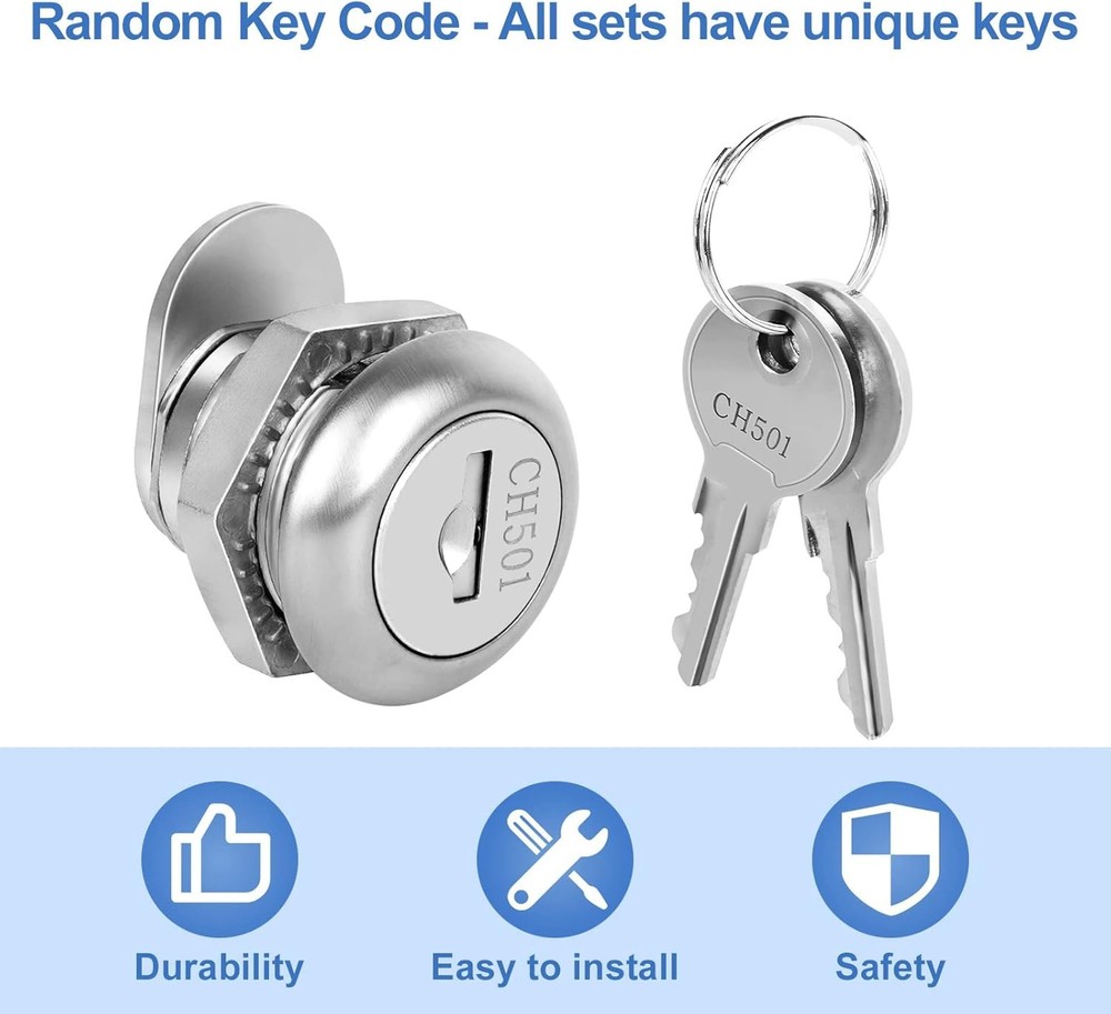 Truck Tool Box Lock Replacement, 1 Pack 1 - Random Key Code, Silver