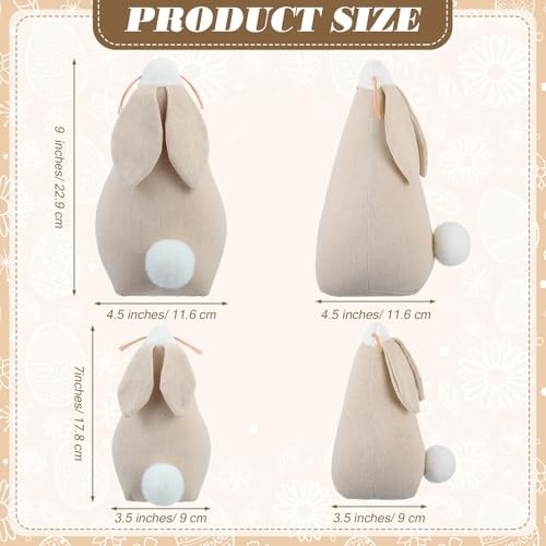 BreezeHug 2 Pack Rustic Primitive Easter Bunny Decor Farmhouse Vintage
