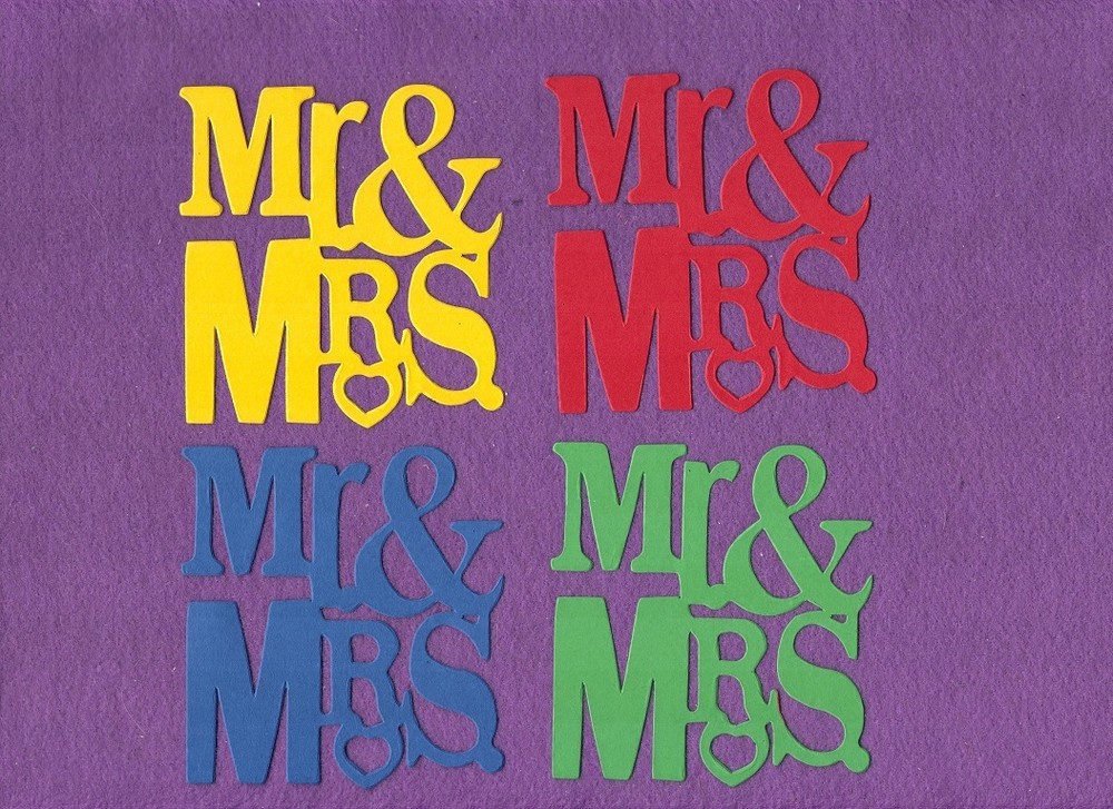 MR. & MRS. wedding die cuts scrapbook cards
