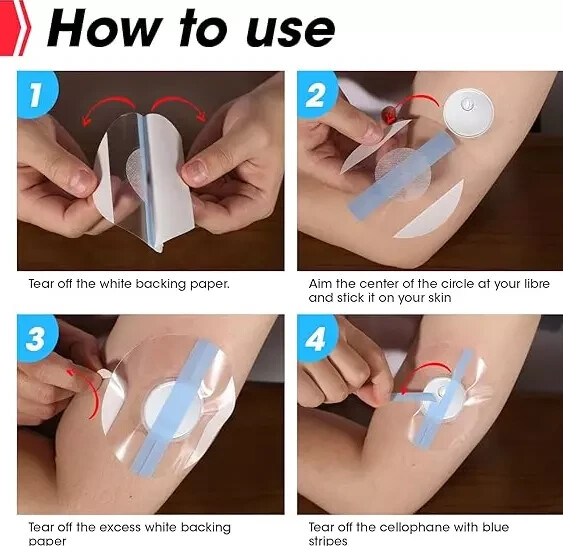 60 Pack Freestyle Sensor Covers for Libre 2/3,Waterproof Sensor Patches,Adhesive