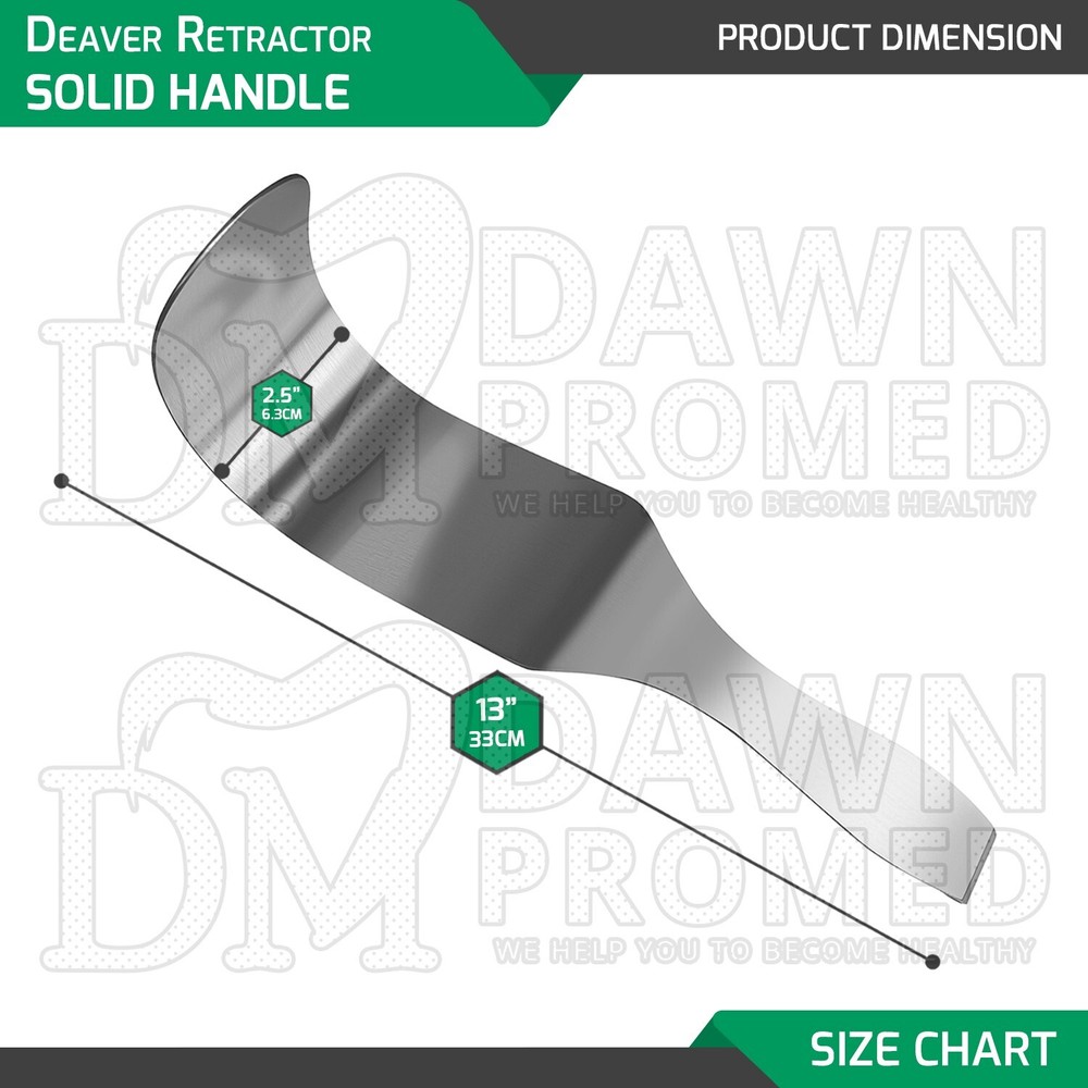 Deaver Retractor 2.5" X 13" Solid Handle Surgical Medical Instruments German Gr