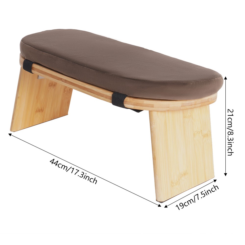 Modern Meditation Bench Foldable & Ergonomic Meditation Stool W/ Cushion
