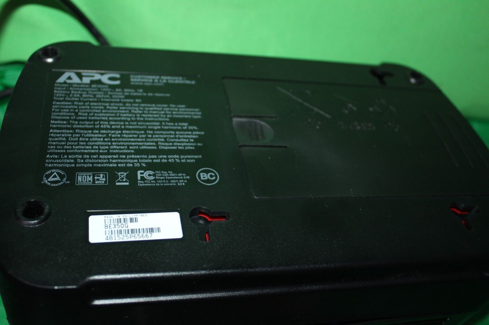 APC Back Ups 350 Surge Protector Black BE35OG 6 Outlet