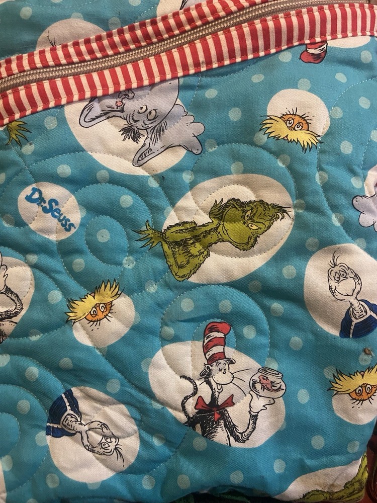 Quilted Dr Seuss Zip Up Bag