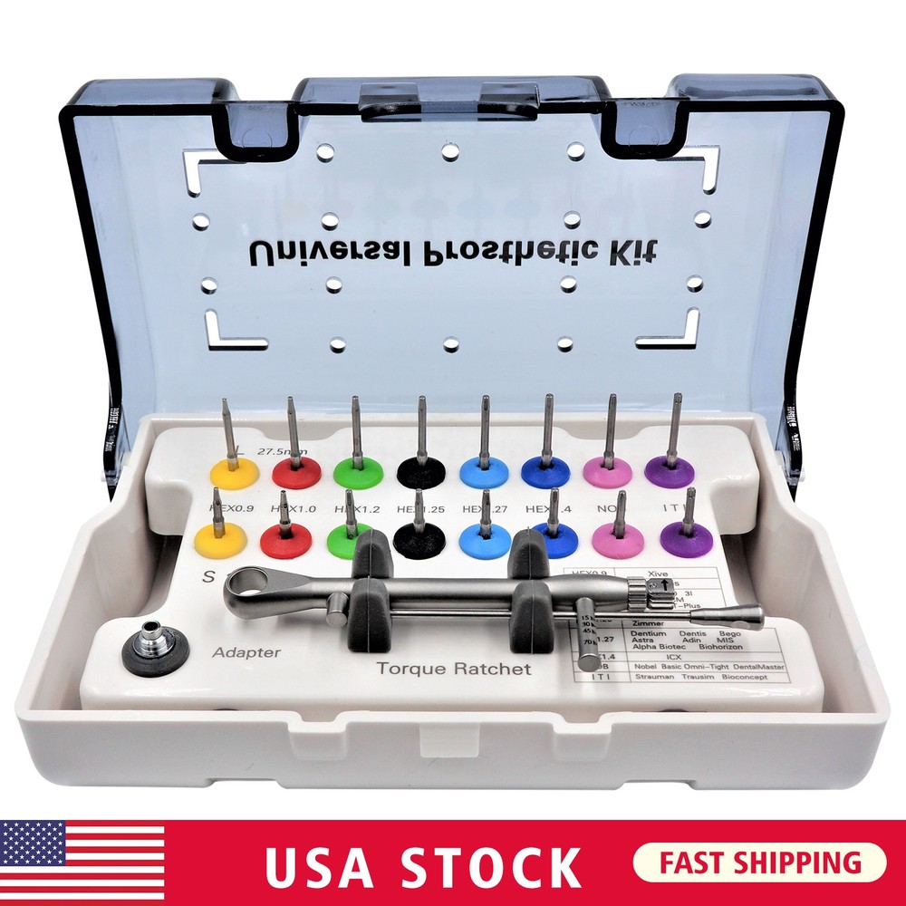Universal Implant Prosthetic Kit Screwdrivers Hex Dirvers Torque Wrench Adapter