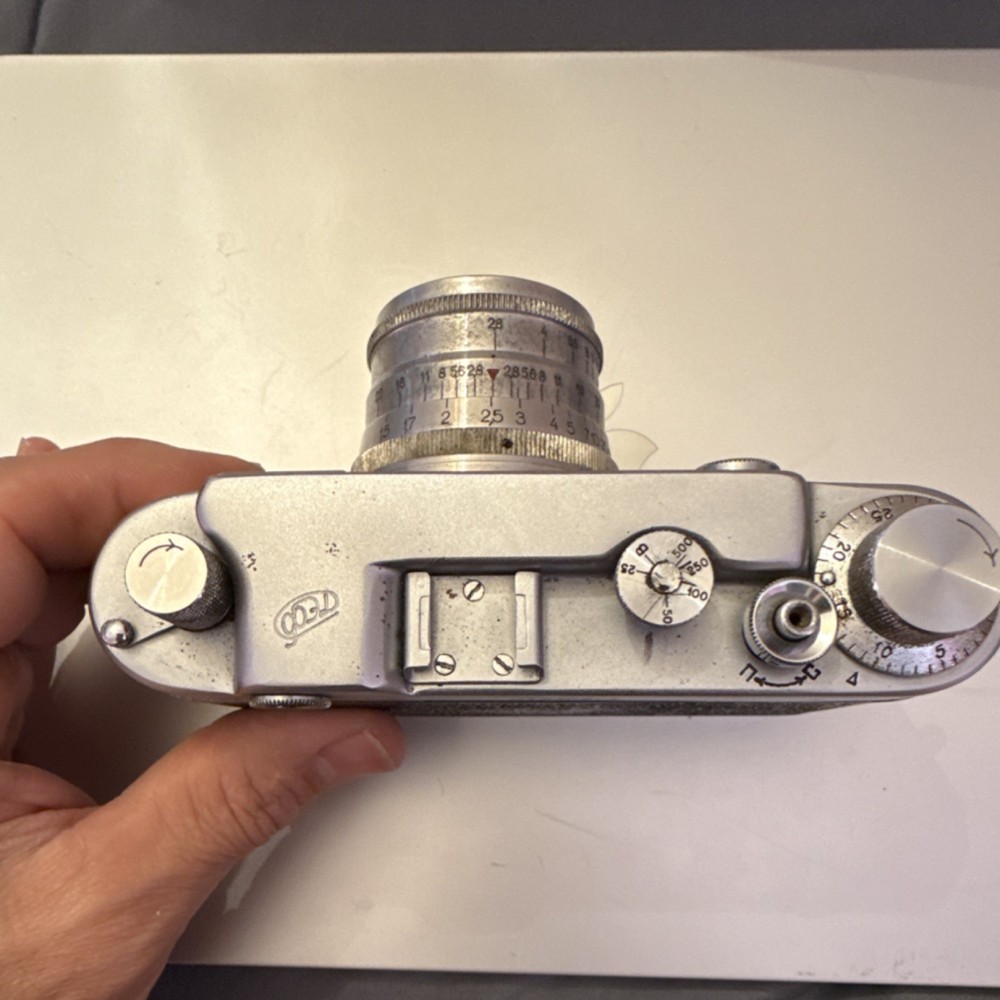 FED-2 Rangefinder Camera Silver Black with Industar-26M Lens and case