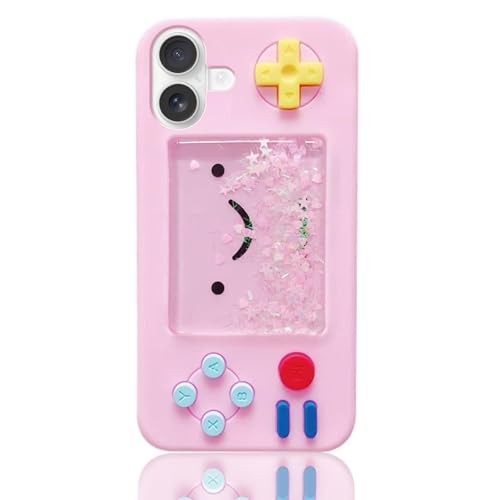 Squishy 3D Cartoon Game Shape Case Compatible with Creative iPhone 16 Pink