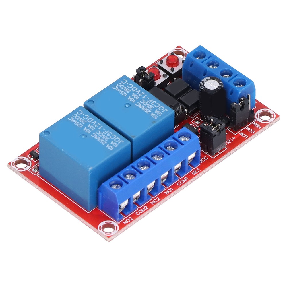 Relay Module 2 Channel Button Self-Locking Interlock High Low Level Trigger