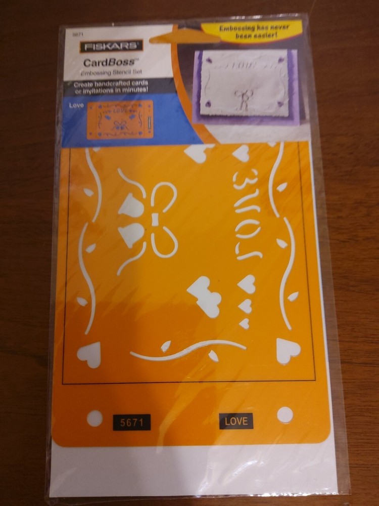 Fiskars CardBoss Embossing Stencil Set Love #5671