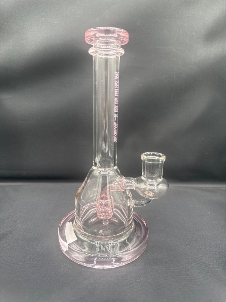 Koos Glass Pink & Clear 8" Water Pipe