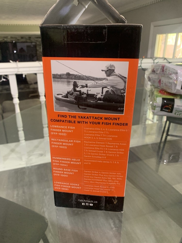 YakAttack SwitchBlade & CellBlok Combo Orange Kayak Fish Finder Mount System