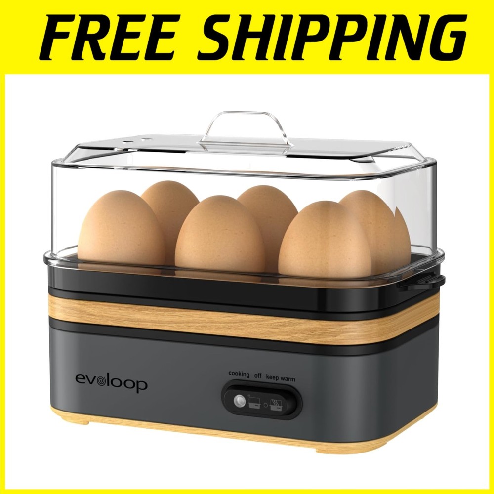Rapid Egg Cooker Electric - 6 Eggs Capacity, Auto Shut-Off