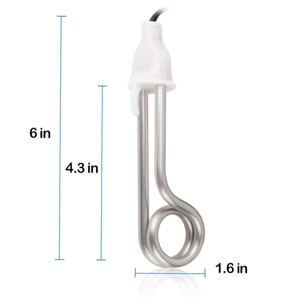 Immersion Water Heater 300W Electric Camping Accessories ，120/240V Dual Voltage
