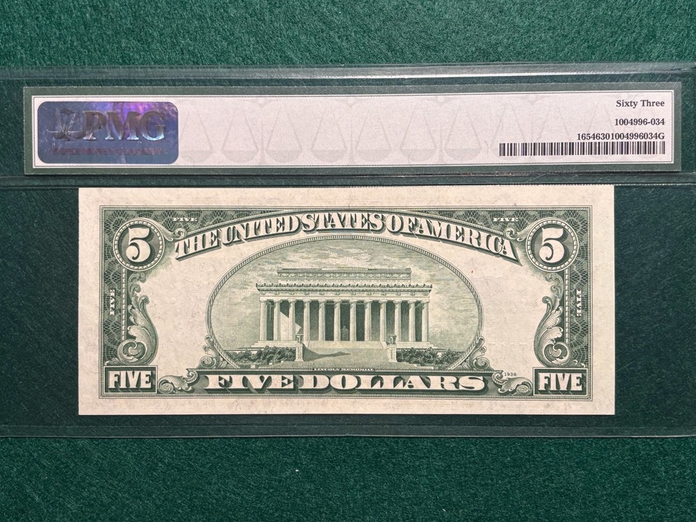 Fr. 1654 1934-D $5 Silver Certificate PMG 63